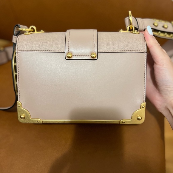 PRADA Cahier Shoulder Bag Powder Pink - Picture 4 of 10